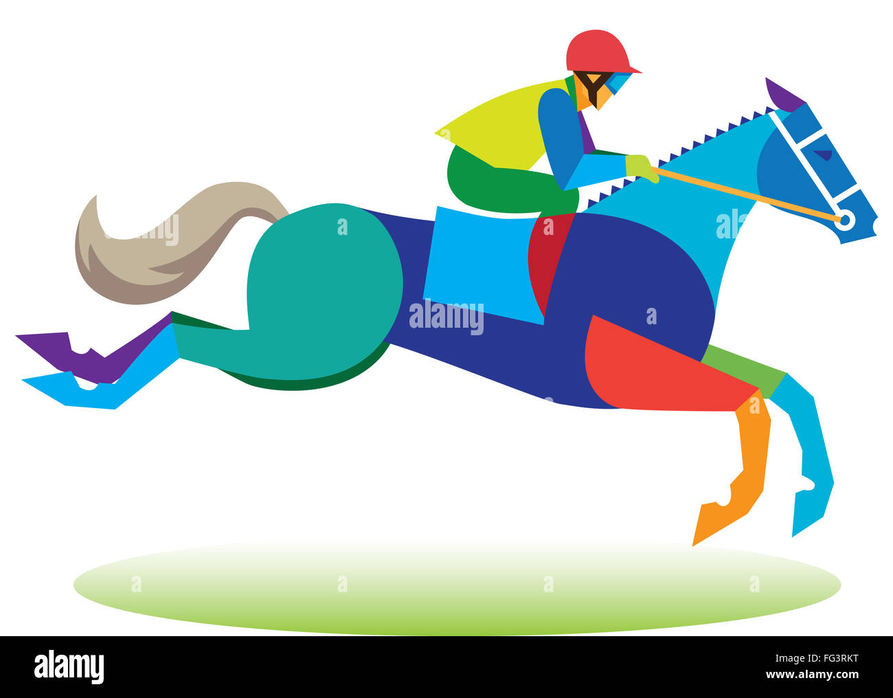 Steeple. jockey sur un cheval Banque D'Images