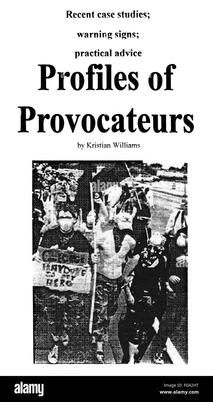 OCCUPY WALL STREET, 2012. /NFront page de la brochure 'Adulte de provocateurs' par Kristian Williams, distribué par les manifestants Occupy Wall Street de Union Square à Manhattan, New York, mars 2012. Banque D'Images