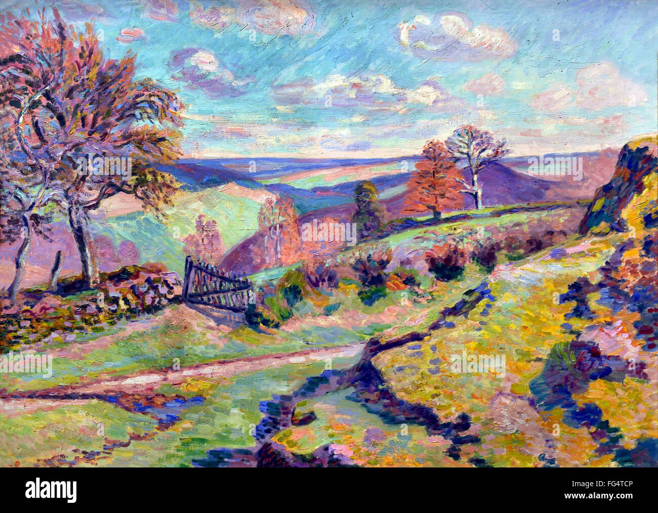 Armand Guillaumin 1841 - 1927 La pêche Crozant France French Banque D'Images
