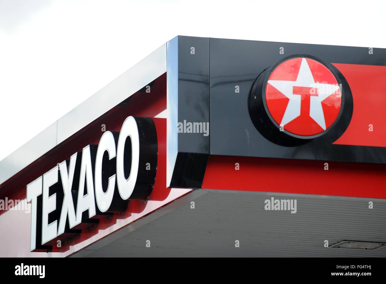 Station service Texaco inscrivez-logo. Banque D'Images
