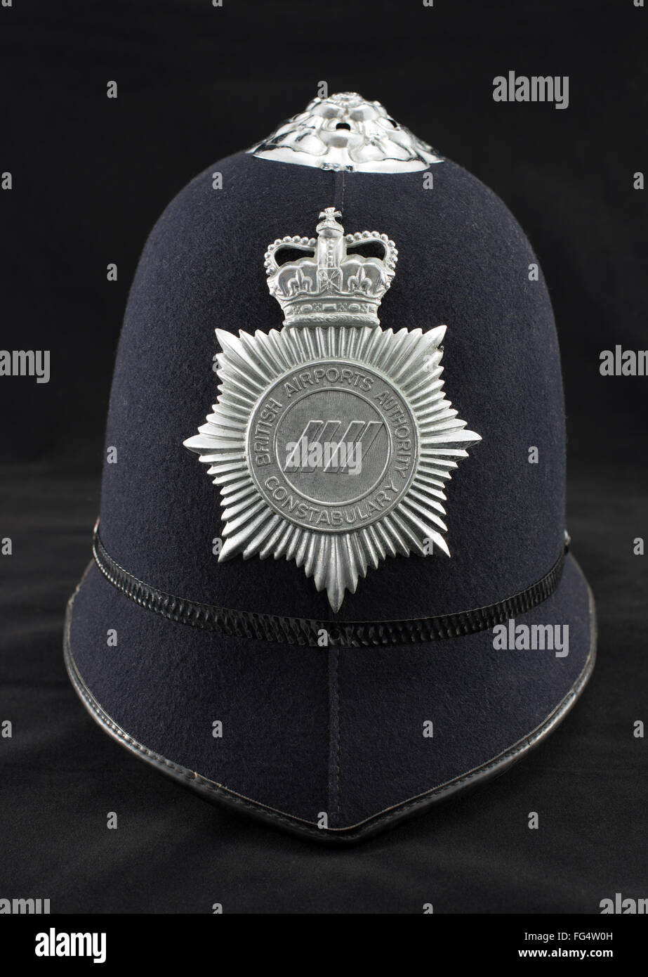 Un casque de police de la British Airports Authority Constabulary Banque D'Images