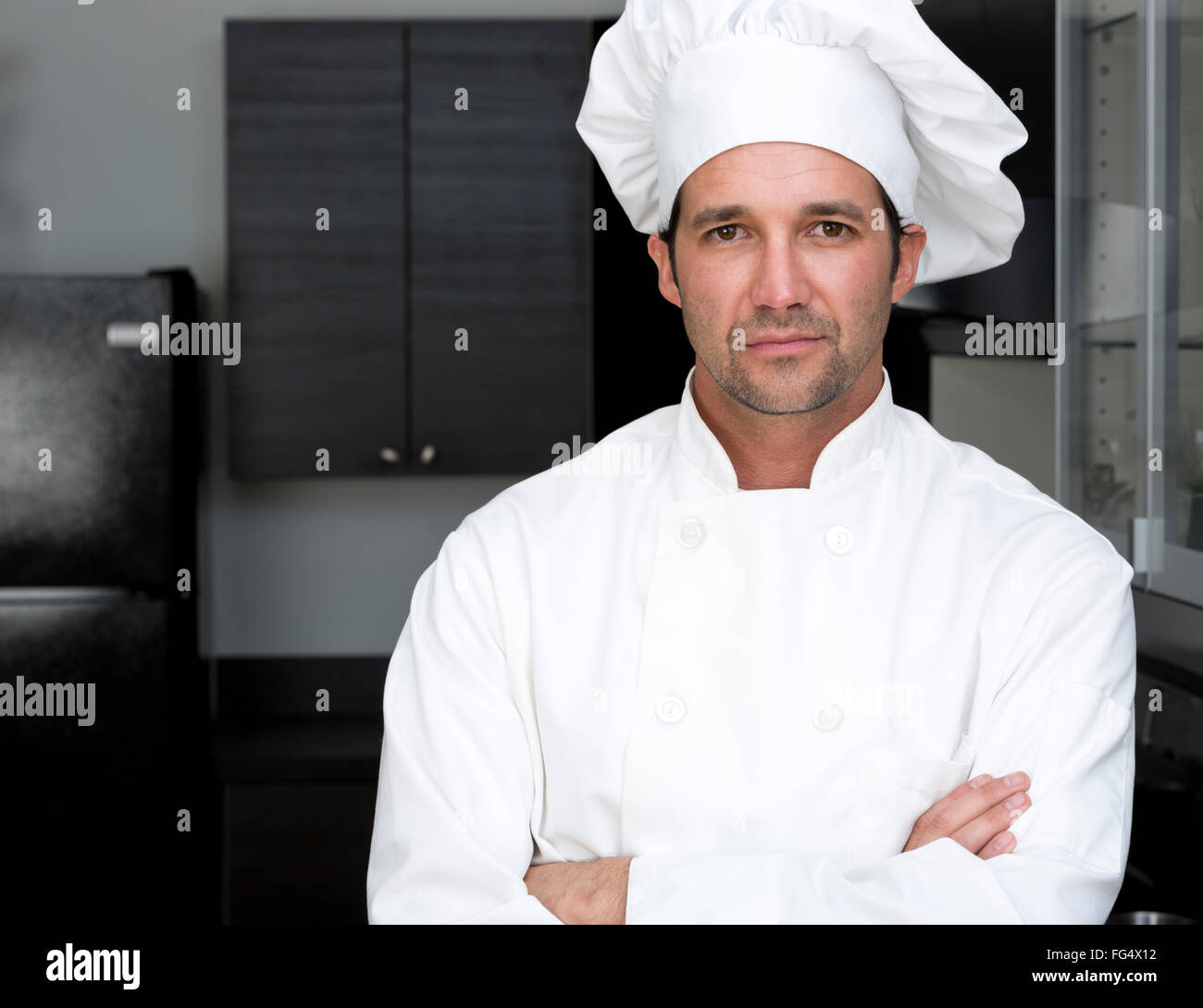Portrait du chef en cuisine Banque D'Images