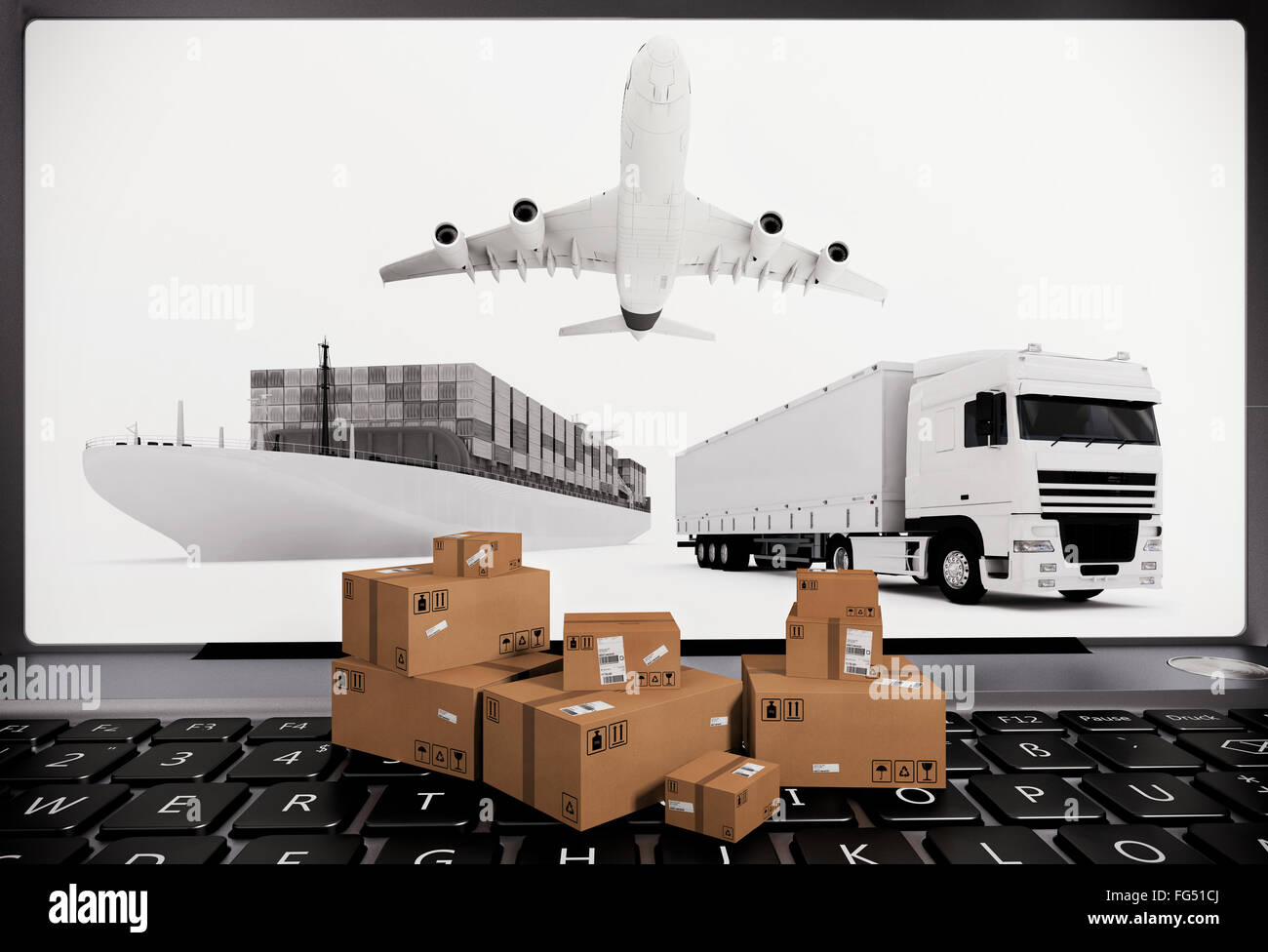 Voyage par la mer et la route du ciel Banque D'Images