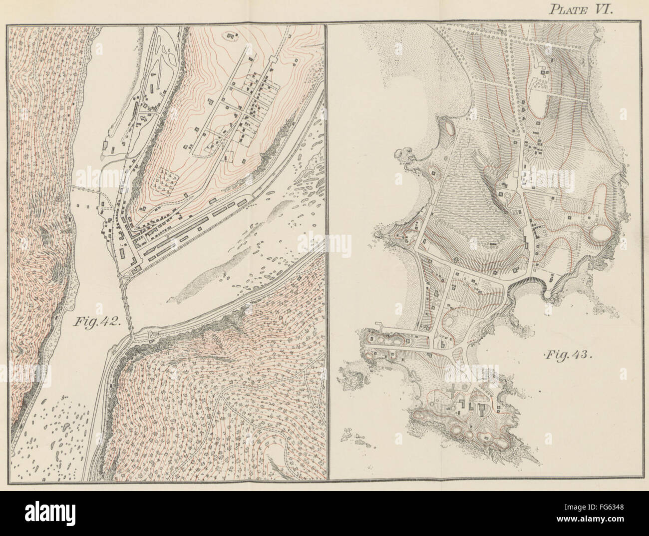 43 d 'un manuel de dessin topographique ... Agrandie par C. McMillan' Banque D'Images