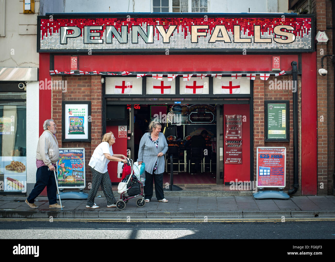 Arcade Amusements station touristes, Weston-Super-Mare, Angleterre Banque D'Images