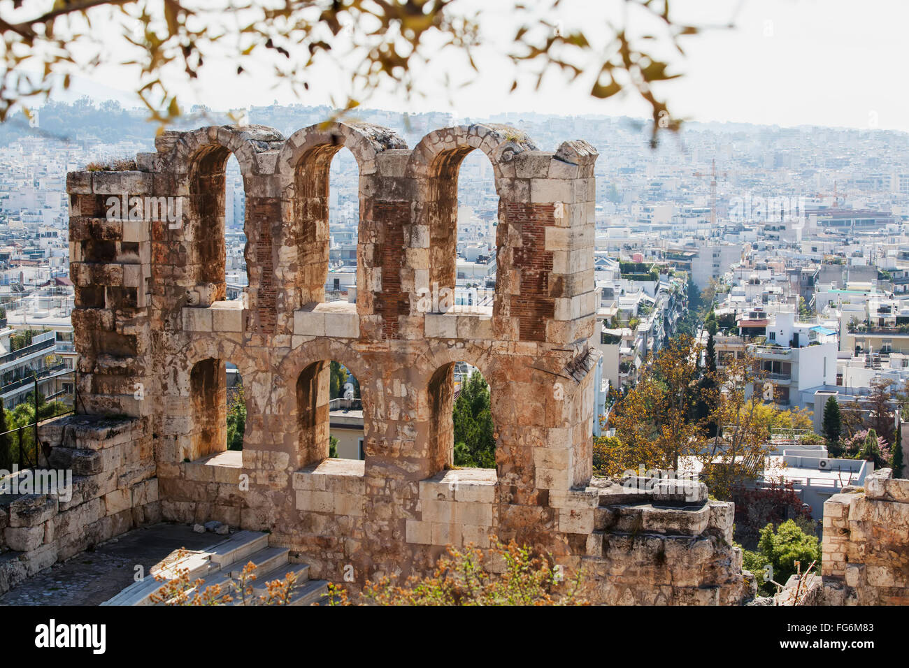 Amphithéâtre d'Herodeion ; Athènes, Grèce Banque D'Images