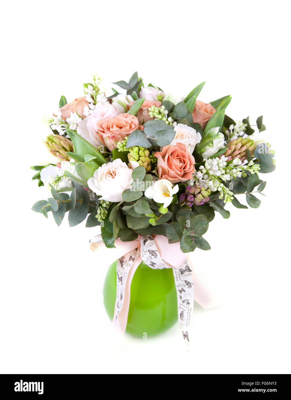 Beau bouquet de mariage David Austin Roses Banque D'Images
