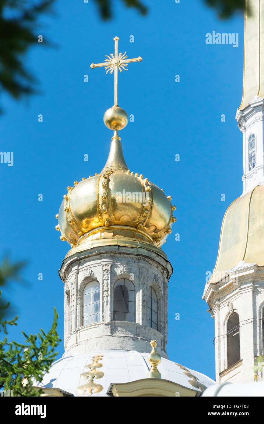 Coupole de la Cathédrale de St-Pierre et Paul, l'île de Zayachy, Saint Petersburg, région nord-ouest, République de Russie Banque D'Images