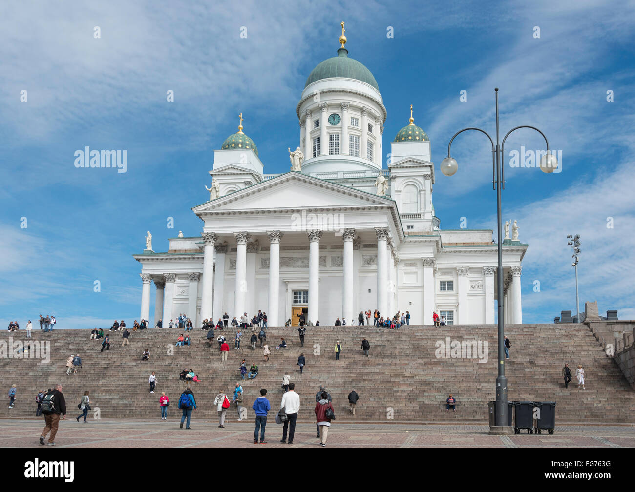 La cathédrale luthérienne d'Helsinki, la place du Sénat, Helsinki, Uusimaa, Région de la République de Finlande Banque D'Images
