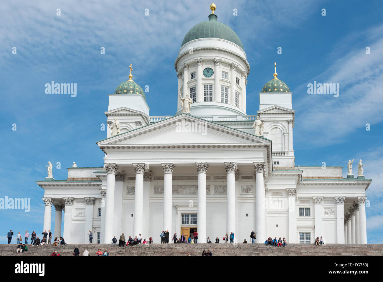 La cathédrale luthérienne d'Helsinki, la place du Sénat, Helsinki, Uusimaa, Région de la République de Finlande Banque D'Images