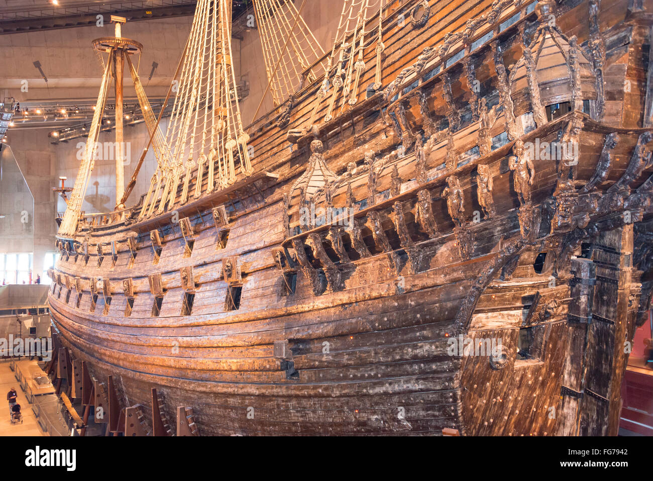 17e siècle', 'navire Vasa Vasa Museum, Galärvarvsvägen, Djurgården, Stockholm, Suède Banque D'Images