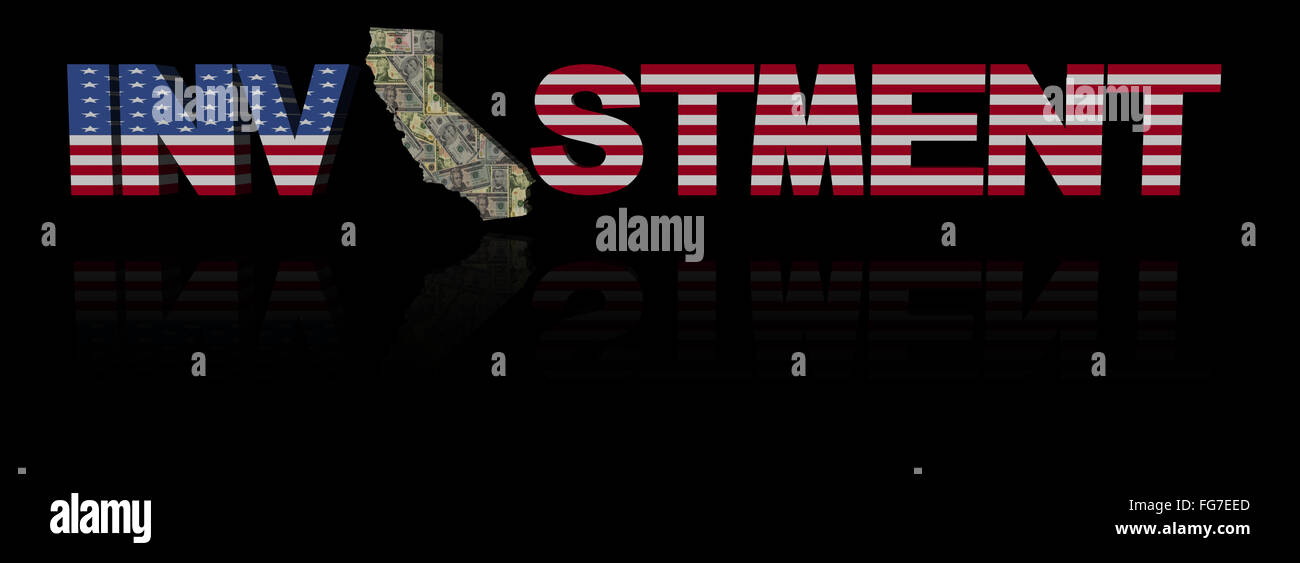 Drapeau d'investissement avec texte californie site illustration Banque D'Images