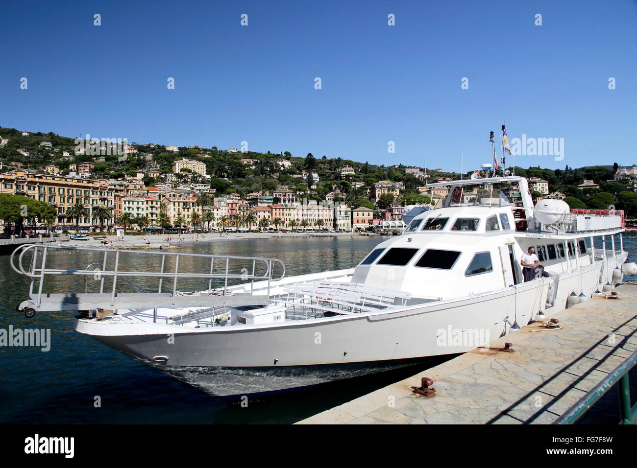Géographie / voyages, Italie, Ligurie, Santa Margherita, port, bateau à Rapallo et Portofino, Additional-Rights Clearance-Info-Not-Available- Banque D'Images