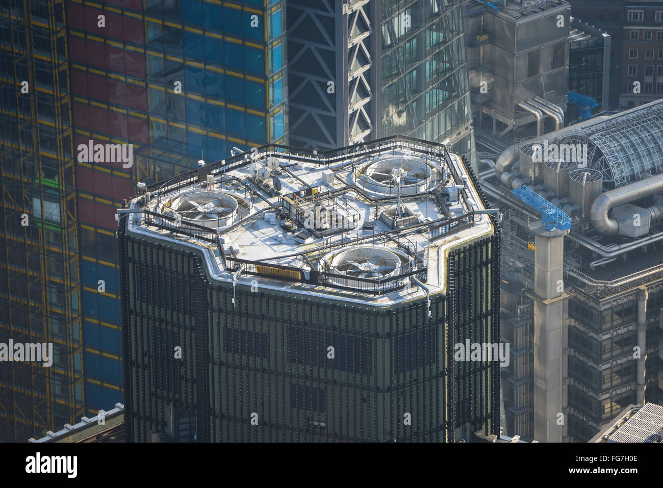 Une vue aérienne du sommet de la Tour 42 dans la ville de Londres Banque D'Images
