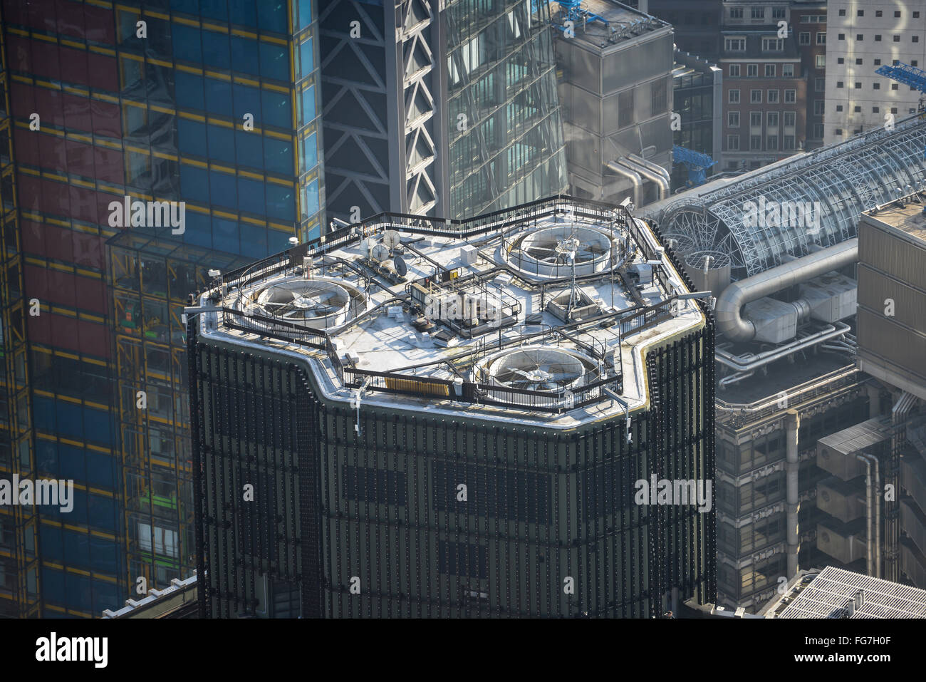 Une vue aérienne du sommet de la Tour 42 dans la ville de Londres Banque D'Images