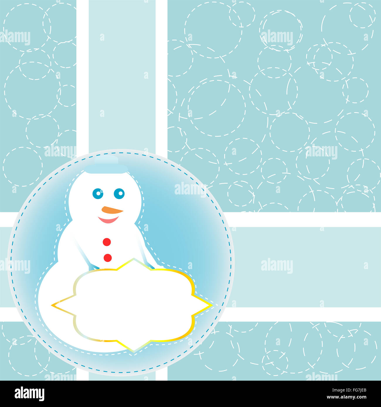 Carte de Noël avec bonhomme de neige. Carte de nouvel an vecteur Banque D'Images