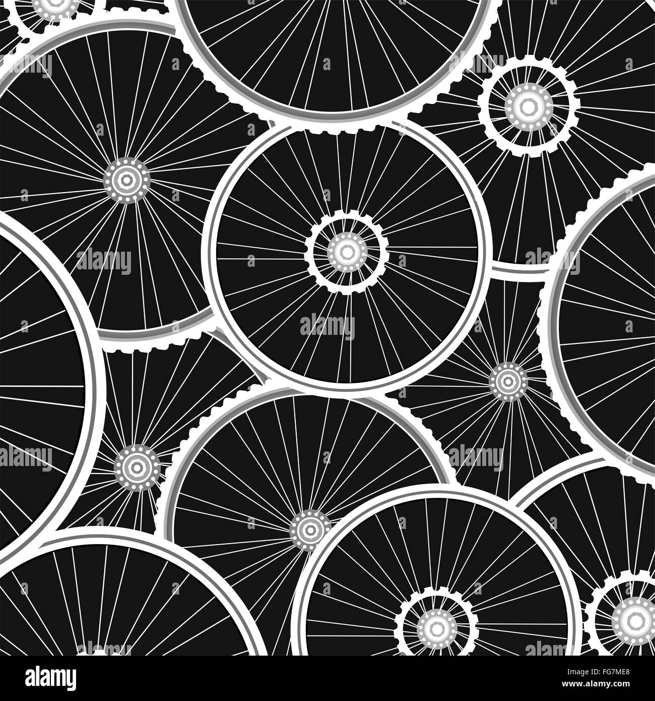 Arrière-plan de nombreux vélos roues blanc vector Banque D'Images