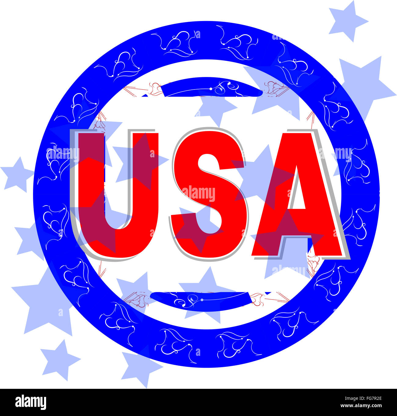 Usa vector illustration le jour de l'indépendance américaine. Banque D'Images