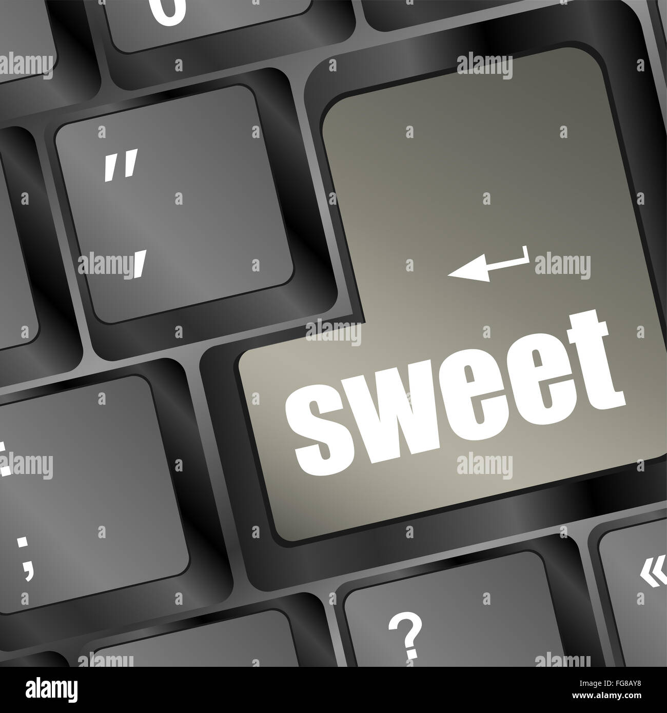 Mot doux sur le bouton clavier avec soft focus Banque D'Images