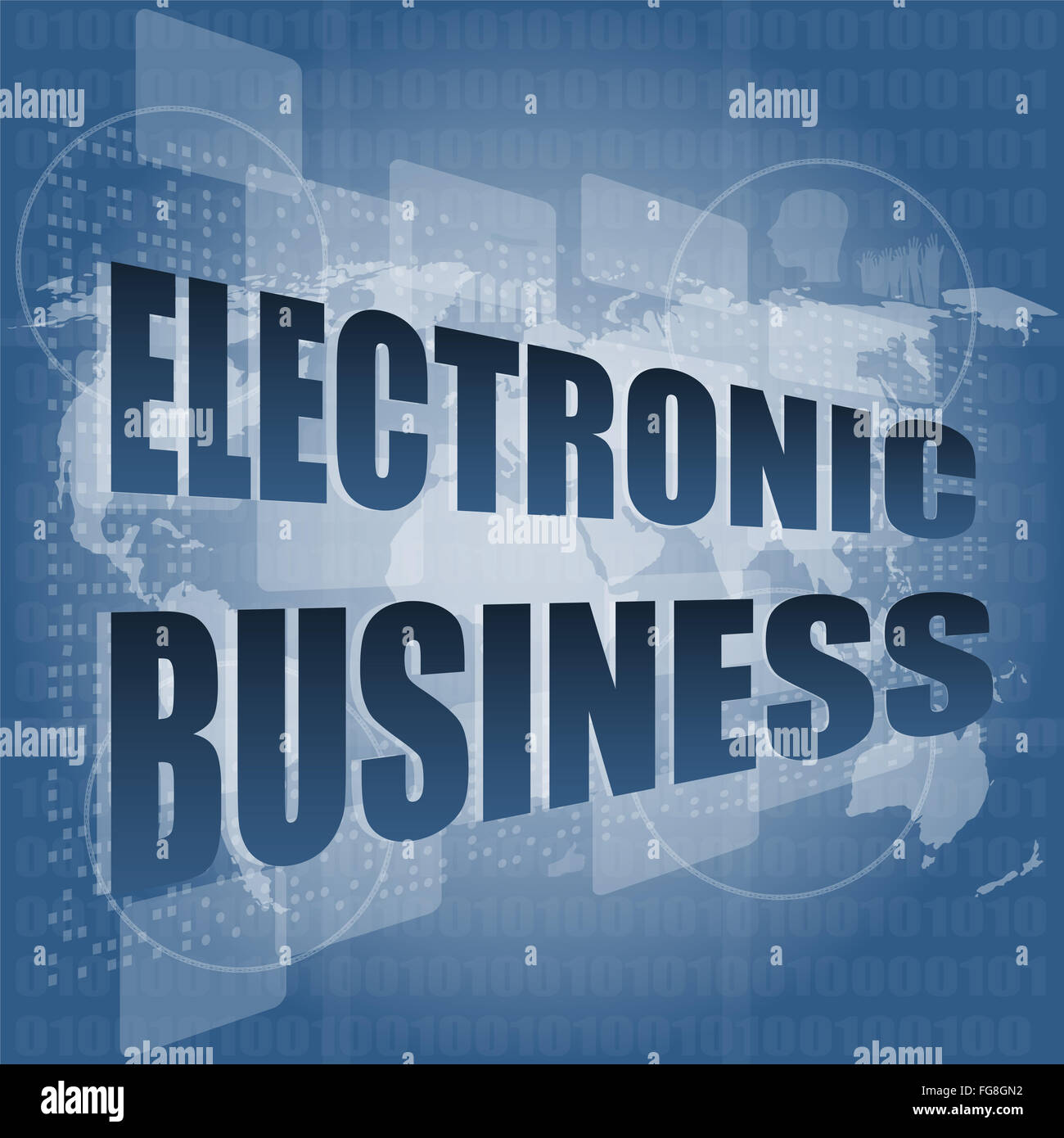 Mot d'affaires électroniques sur écran tactile numérique Banque D'Images