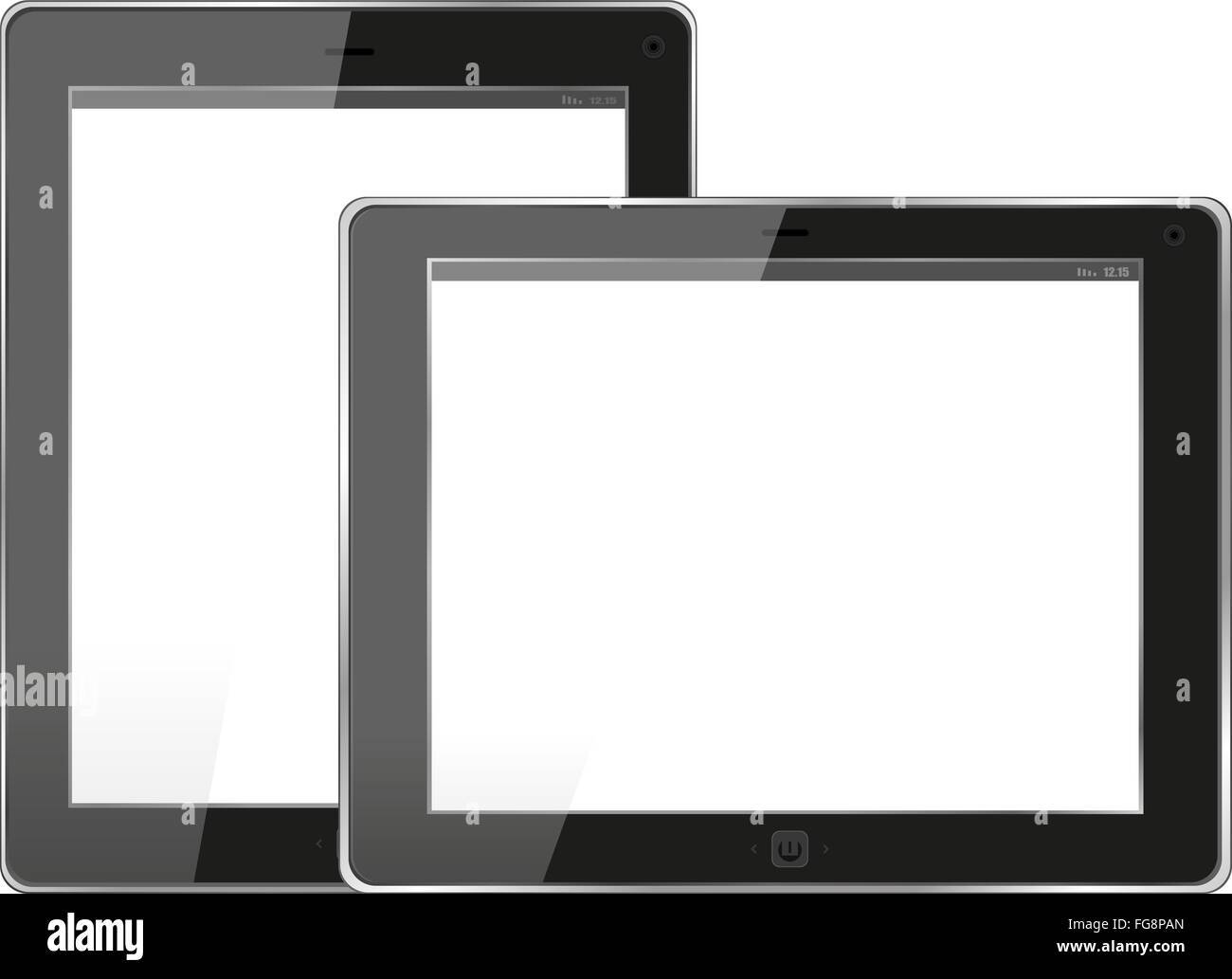 L'ordinateur tablette. Cadre noir tablet pc avec écran. isolé sur fond blanc Banque D'Images