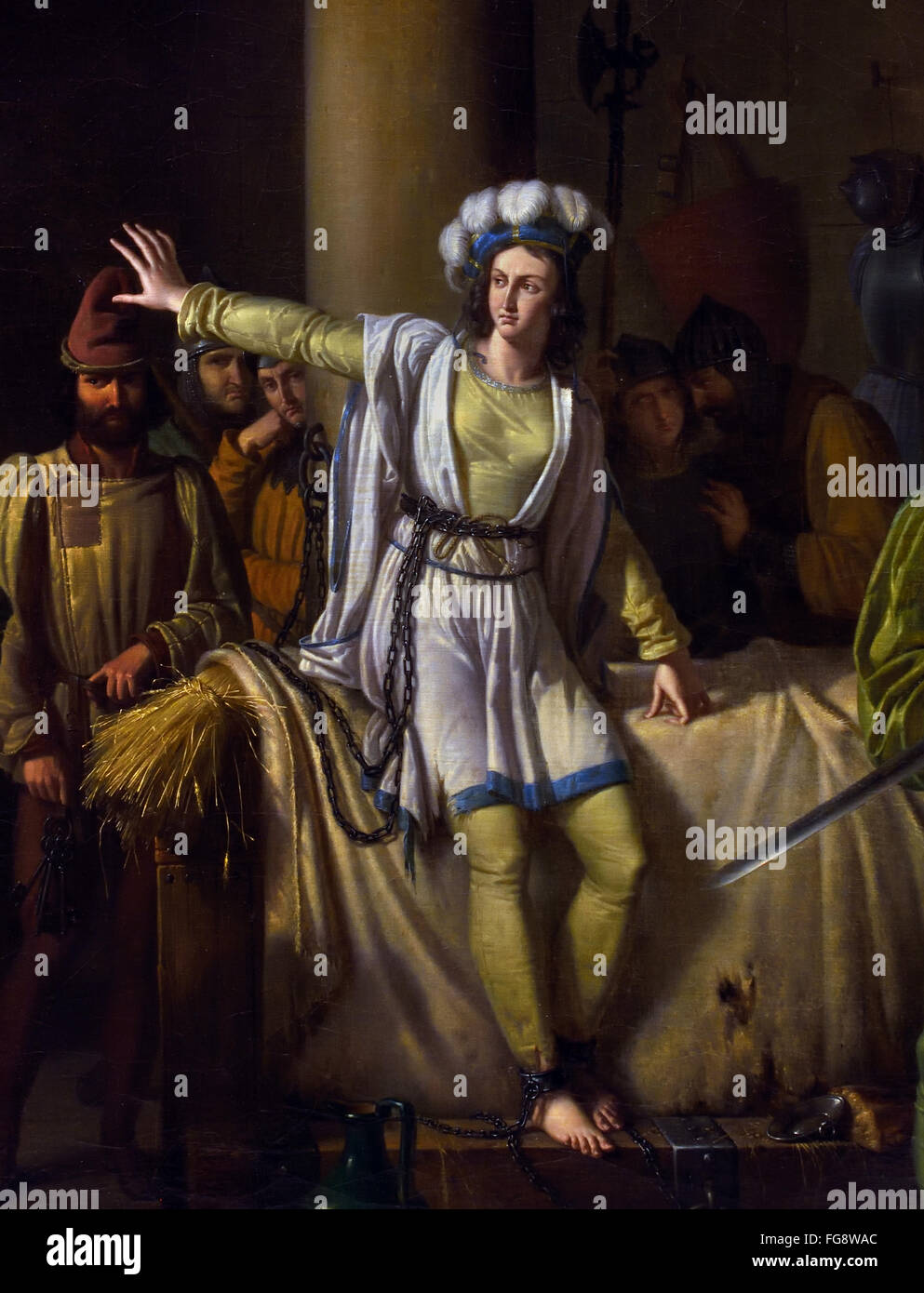 JEANNE D'ARC PRISONNIÈRE À ROUEN - Joan of Arc prisonnier à ROUEN1819 Pierre-Henri REVOIL (1776 - 1842) France French Banque D'Images