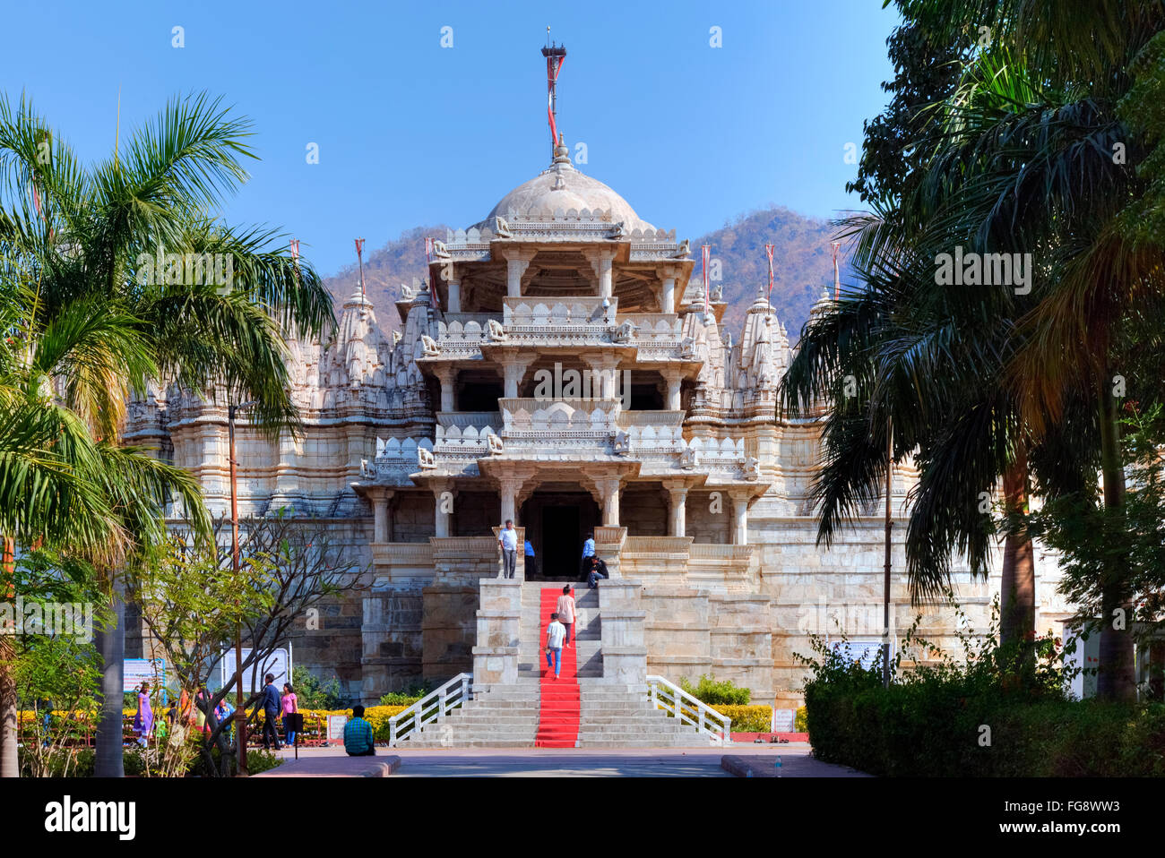 Le temple Jain de Ranakpur, Pali, Rajasthan, Inde, Asie Banque D'Images