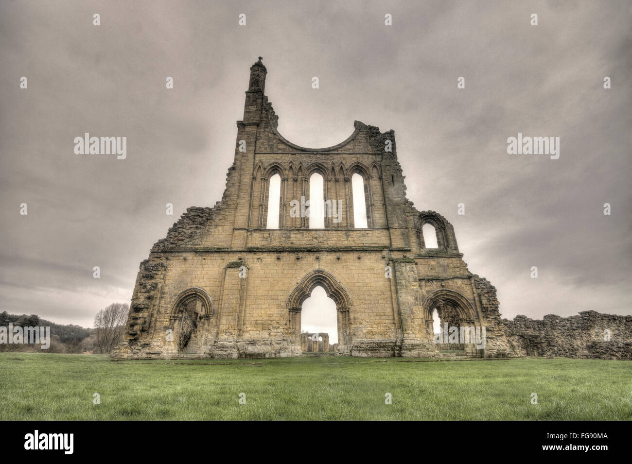 Byland Abbey, dans le Yorkshire, l'abbaye abandonnée Banque D'Images