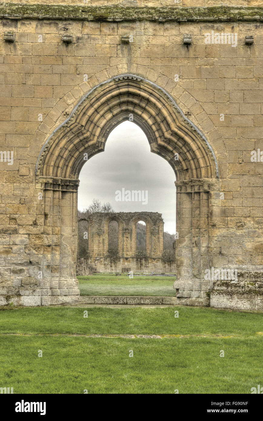 Byland Abbey, dans le Yorkshire, l'abbaye abandonnée Banque D'Images