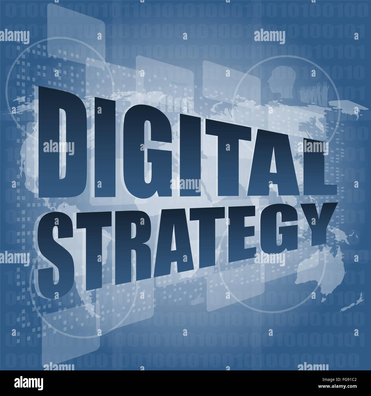 Stratégie numérique mot sur digital touch screen Banque D'Images