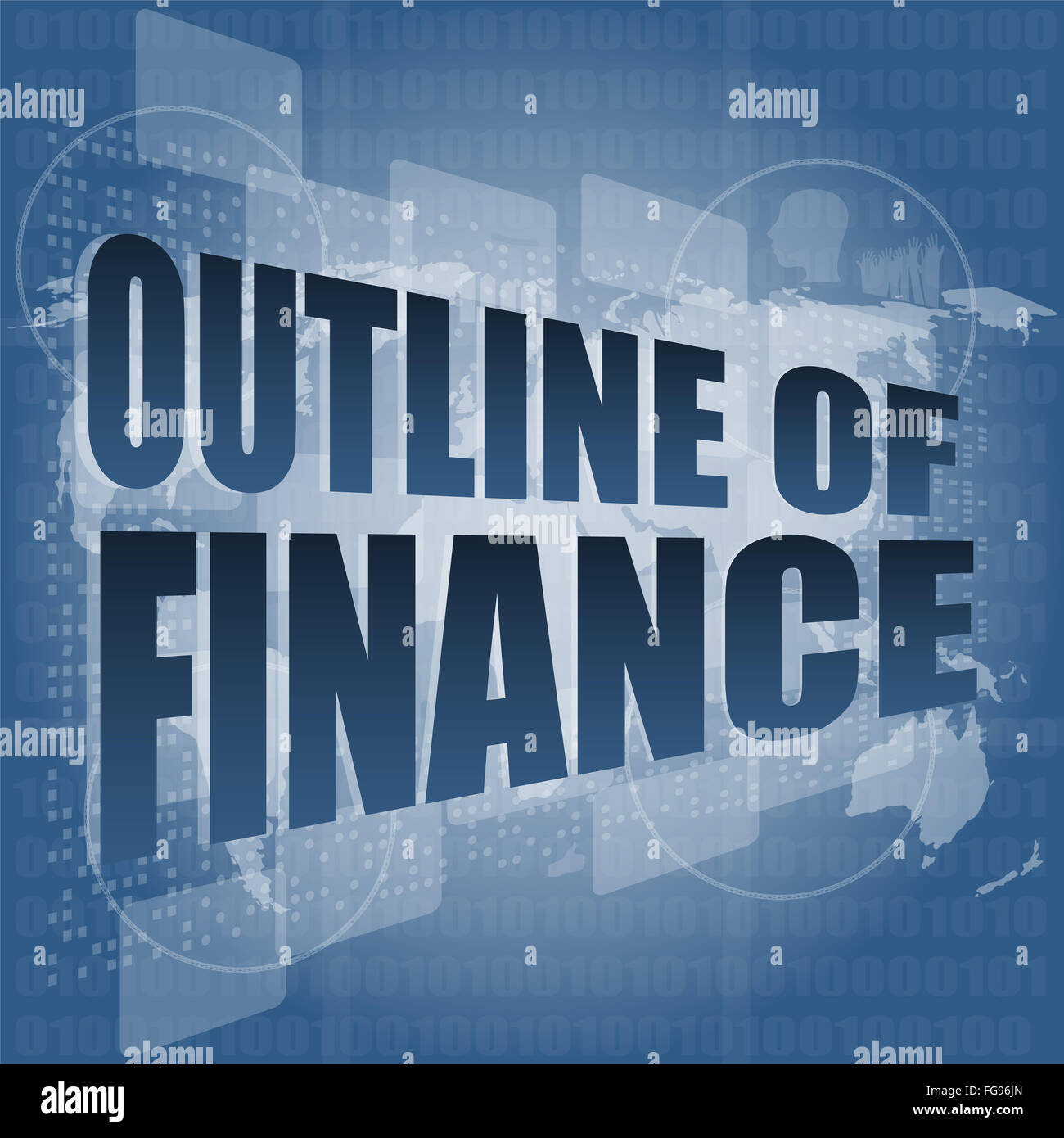 Aperçu des finances mots on digital touch screen interface Banque D'Images