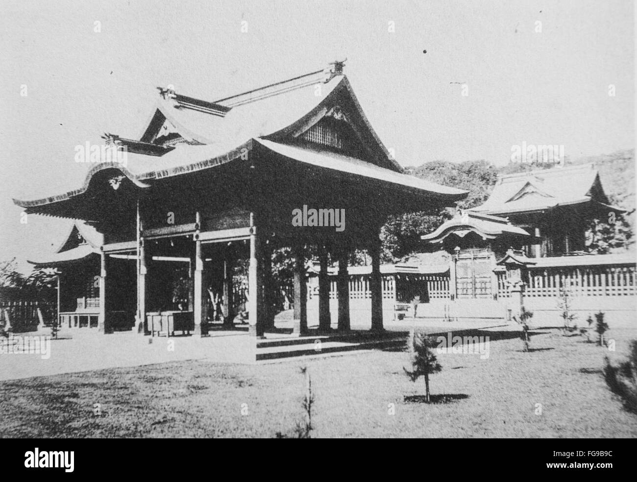 Modernisation de Taiwan sous la domination japonaise. Sanctuaire de Kaohsiung. Avant 1930. Banque D'Images