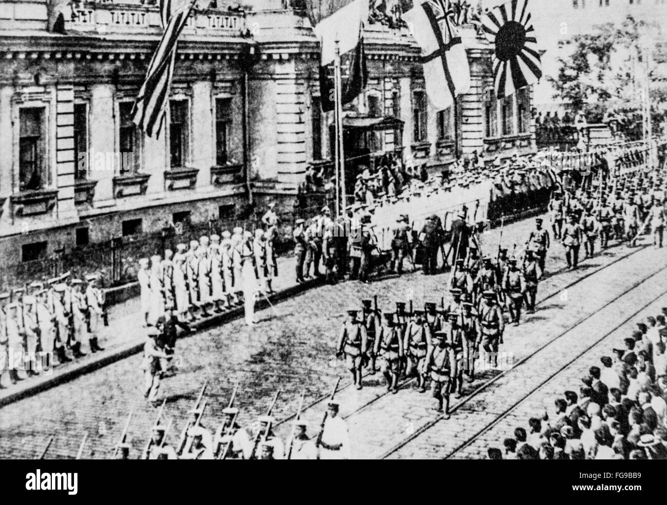 L'intervention de Sibérie 1918-1922. Les puissances occidentales et le Japon entre Vladivostok. Banque D'Images