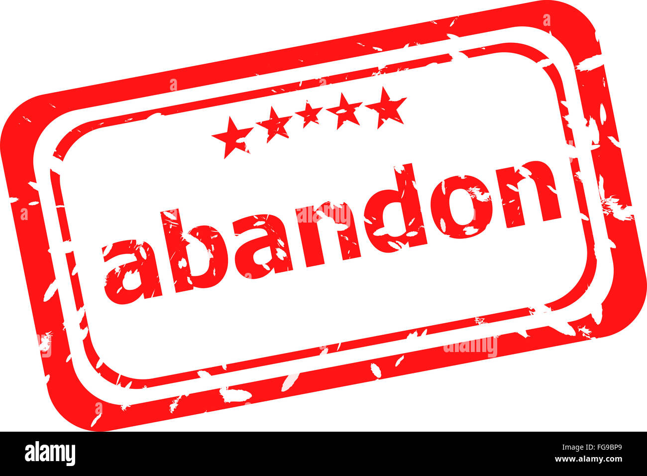 Abandonner word sur caoutchouc rouge vieux timbres d'affaires Banque D'Images