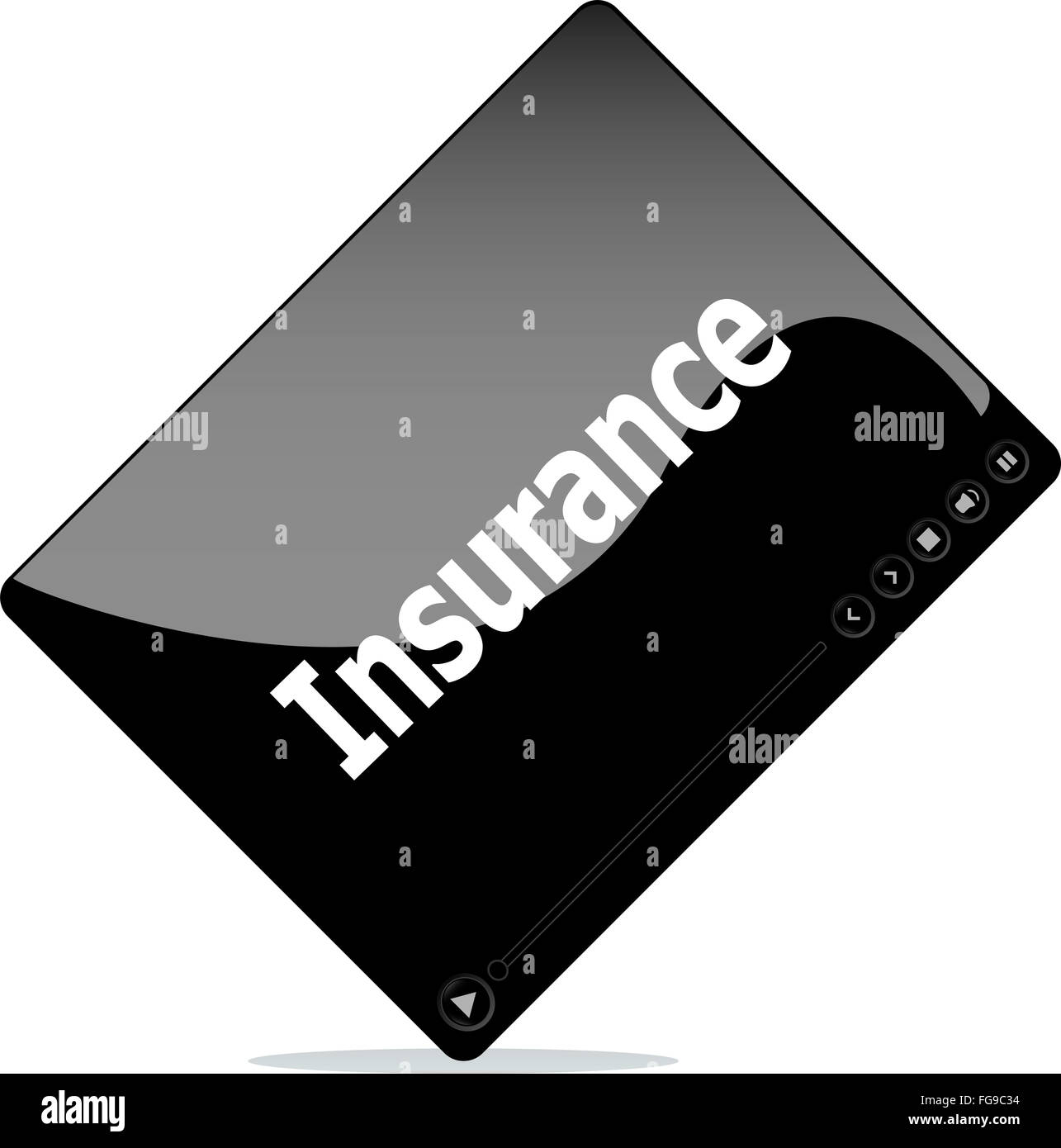 Media player vidéo pour le web avec l'assurance mot Banque D'Images