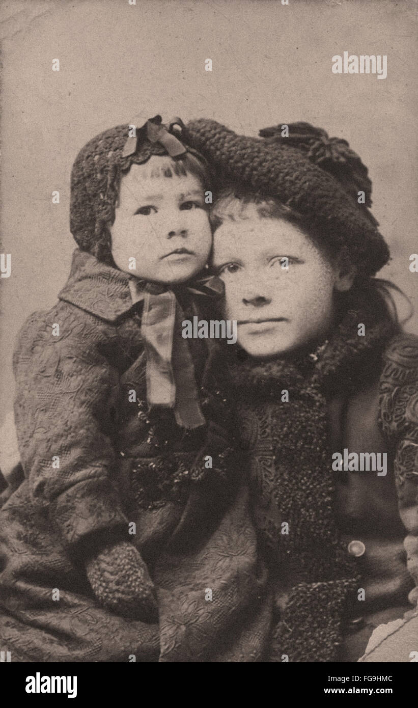 Portrait de femme et enfant le comté de Huron Canada à la fin du 19e siècle Banque D'Images