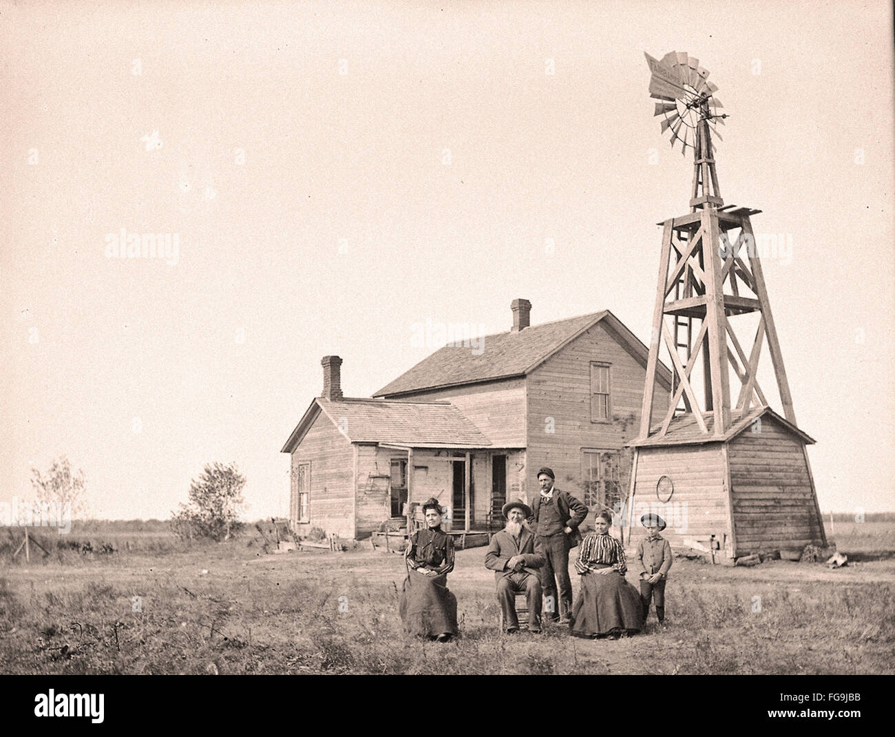 Une ferme - Nebraska - 1890 Banque D'Images