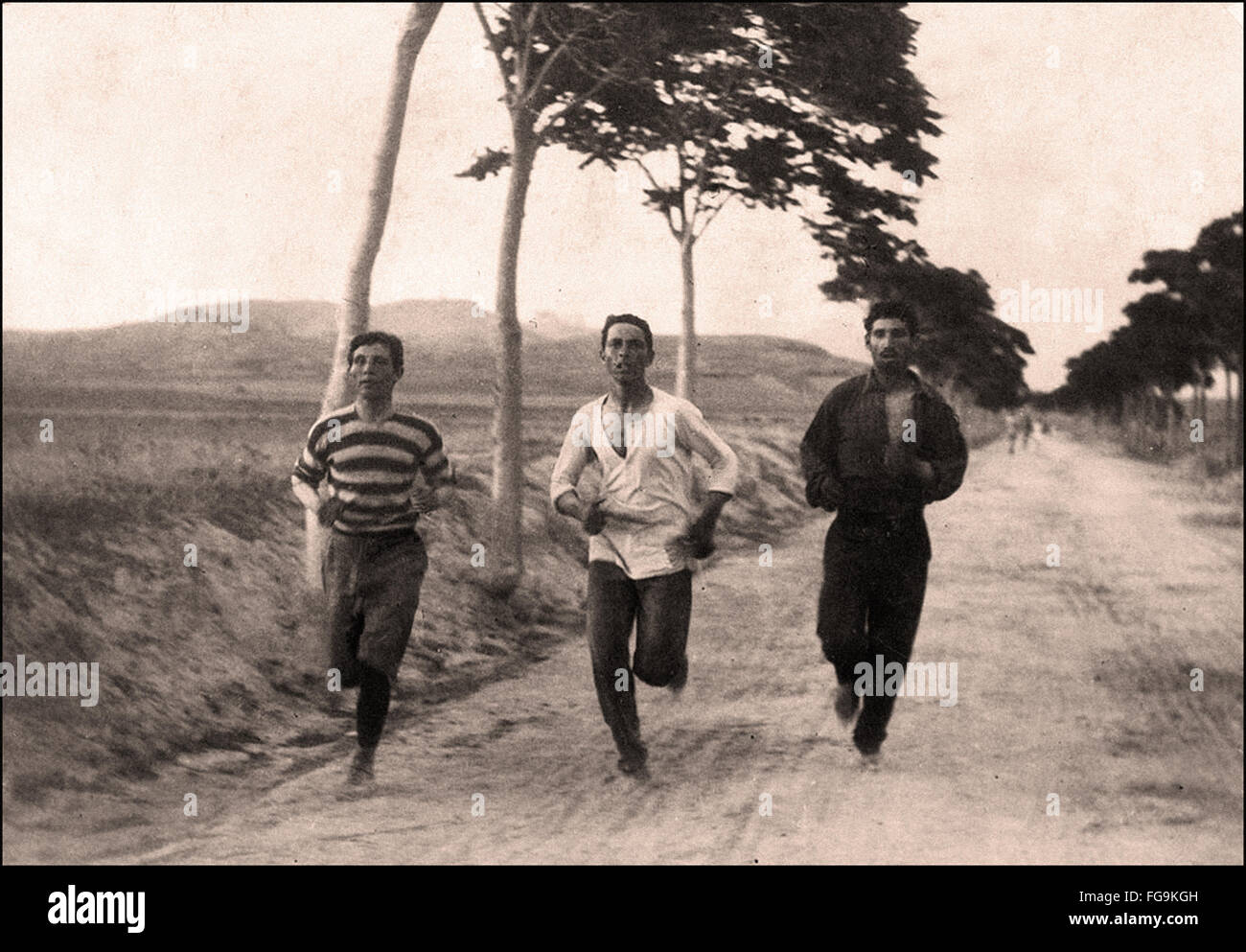 Le premier marathon olympique dans les premiers Jeux Olympiques modernes - 1896 Banque D'Images