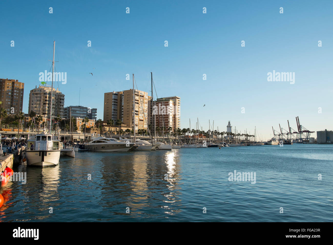 Port de Málaga. Banque D'Images