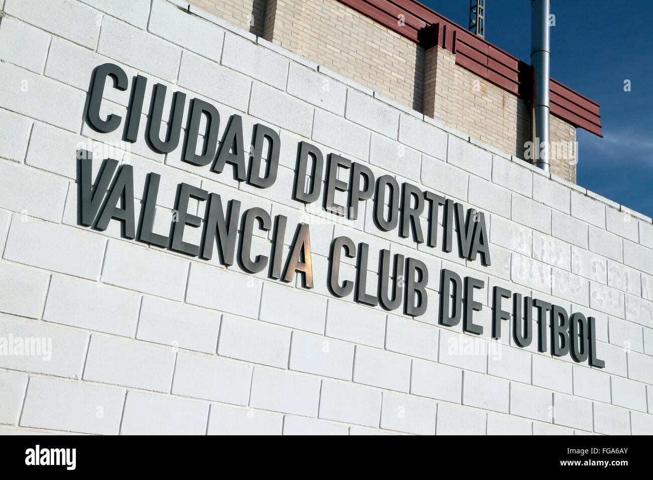 Le Valencia CF La Liga football équipe équipe de formation (Ciudad Deportiva de Paterna) à Valence, en Espagne. Banque D'Images