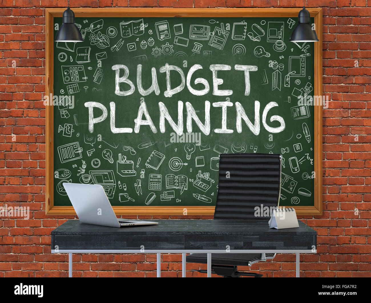 La planification budgétaire à la main sur Office Tableau. Banque D'Images