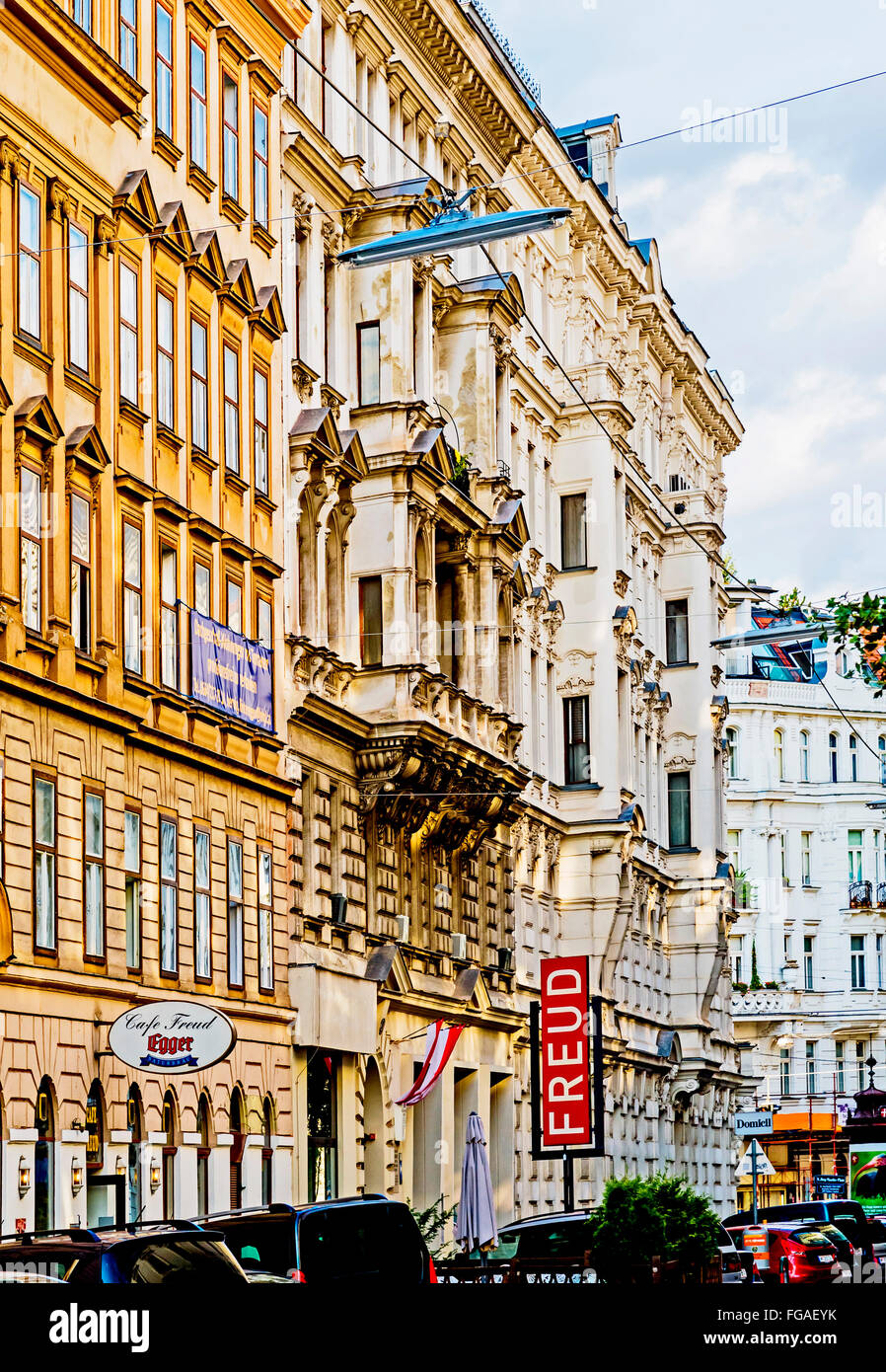 Ancienne maison de Sigmund Freud, le père de la psychanalyse, Berggasse 19, Vienne, Autriche, maintenant un musée Banque D'Images