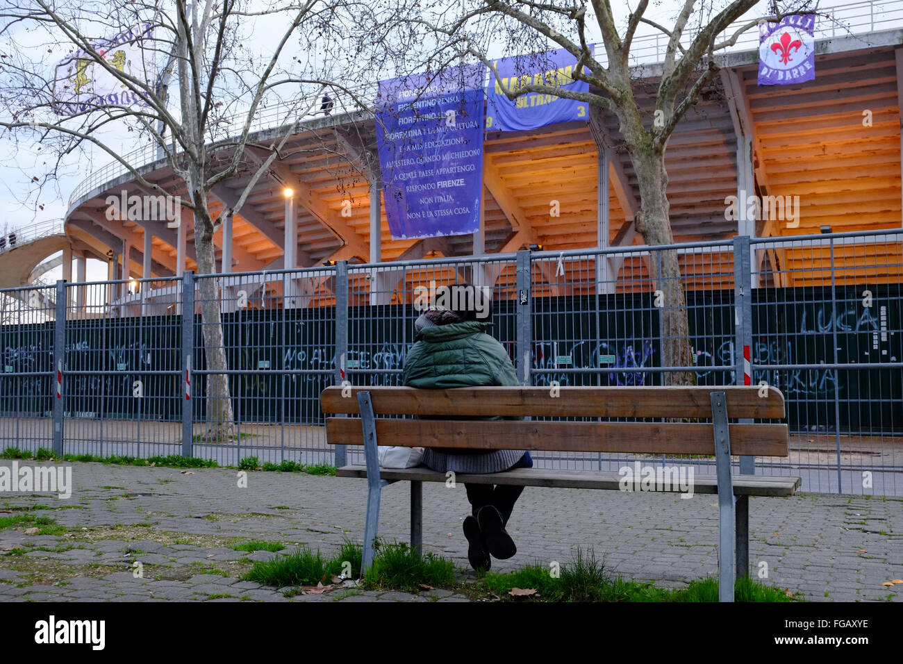 Vue extérieure du stade Artemio Franchi, Florence, Italie Banque D'Images