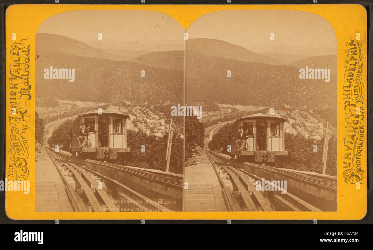 Photographie de W. T. Purviance montrant le chemin de fer Switchback et la vue depuis le mont. Pisgah, mettant en évidence l'inclinaison et la disposition des voies. Banque D'Images