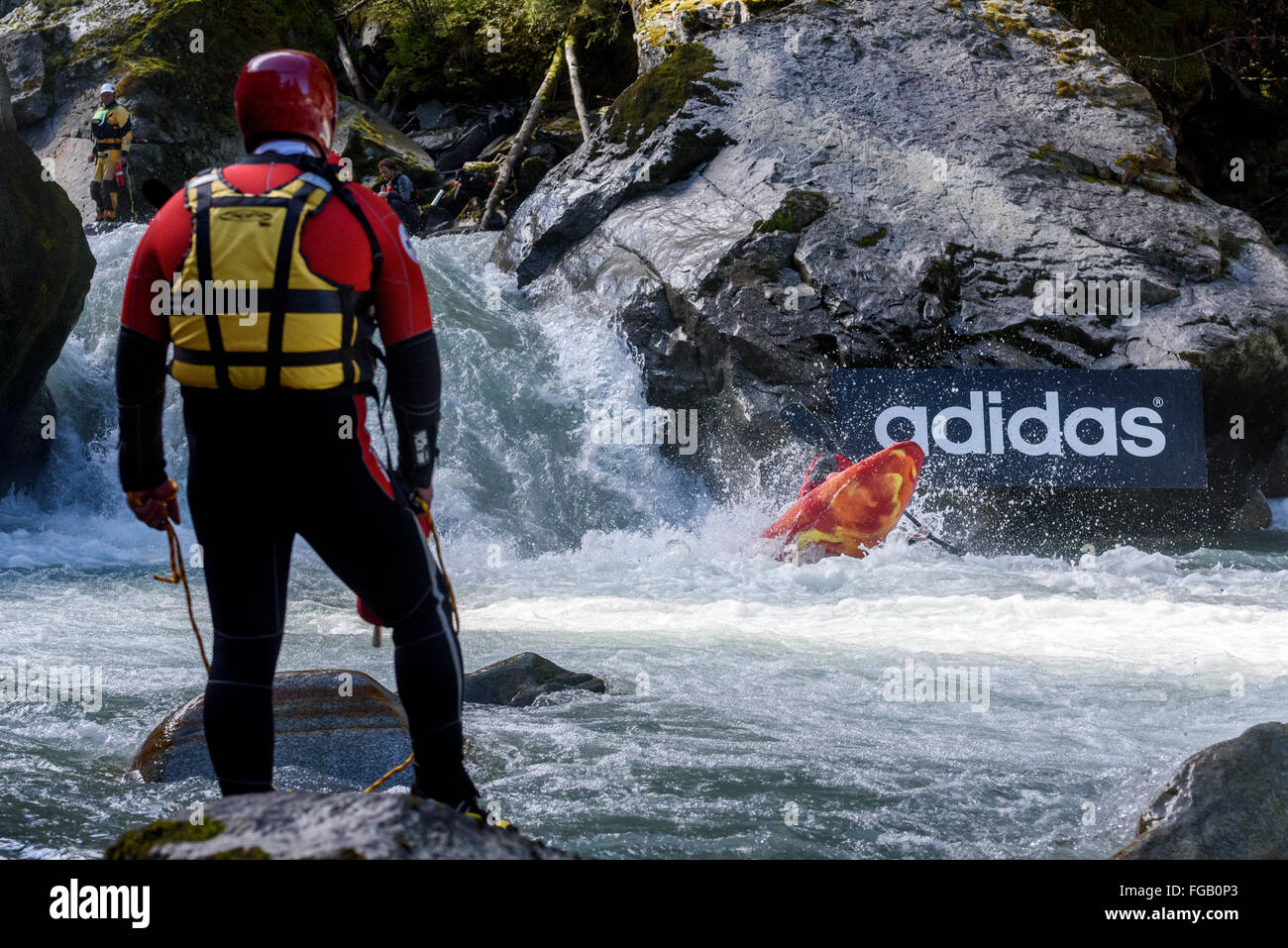 La journée de qualification du Championnat du monde de kayak extrême - 2015 Banque D'Images