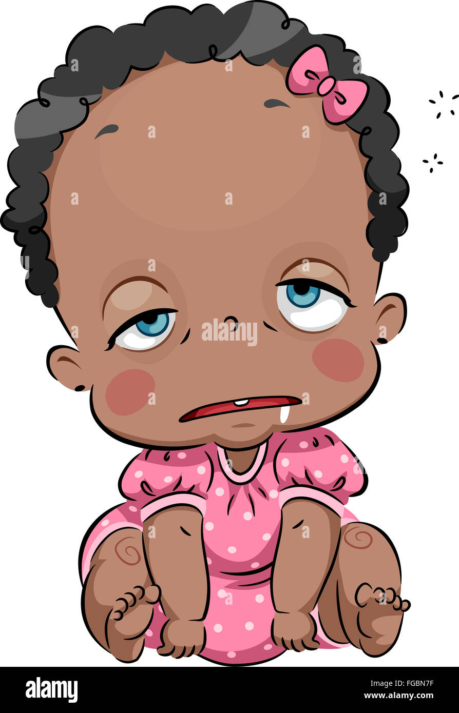 Illustration D Un Mignon Bebe Africain Dormir Photo Stock Alamy