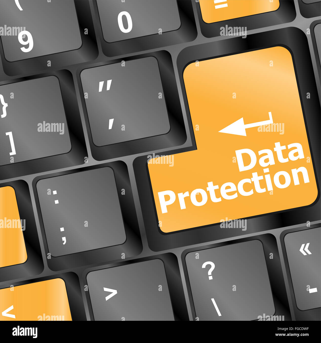 Bouton de protection des données sur le clavier Banque D'Images