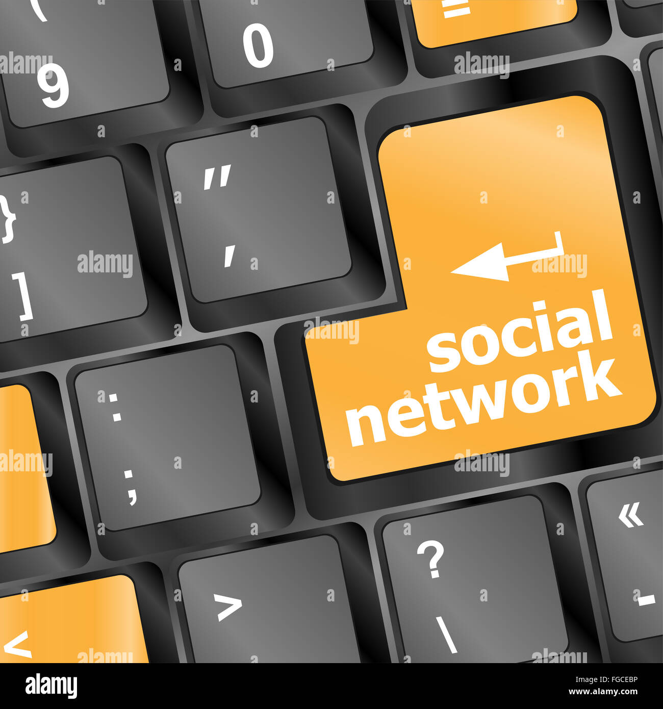 Réseau social touche touche clavier Banque D'Images