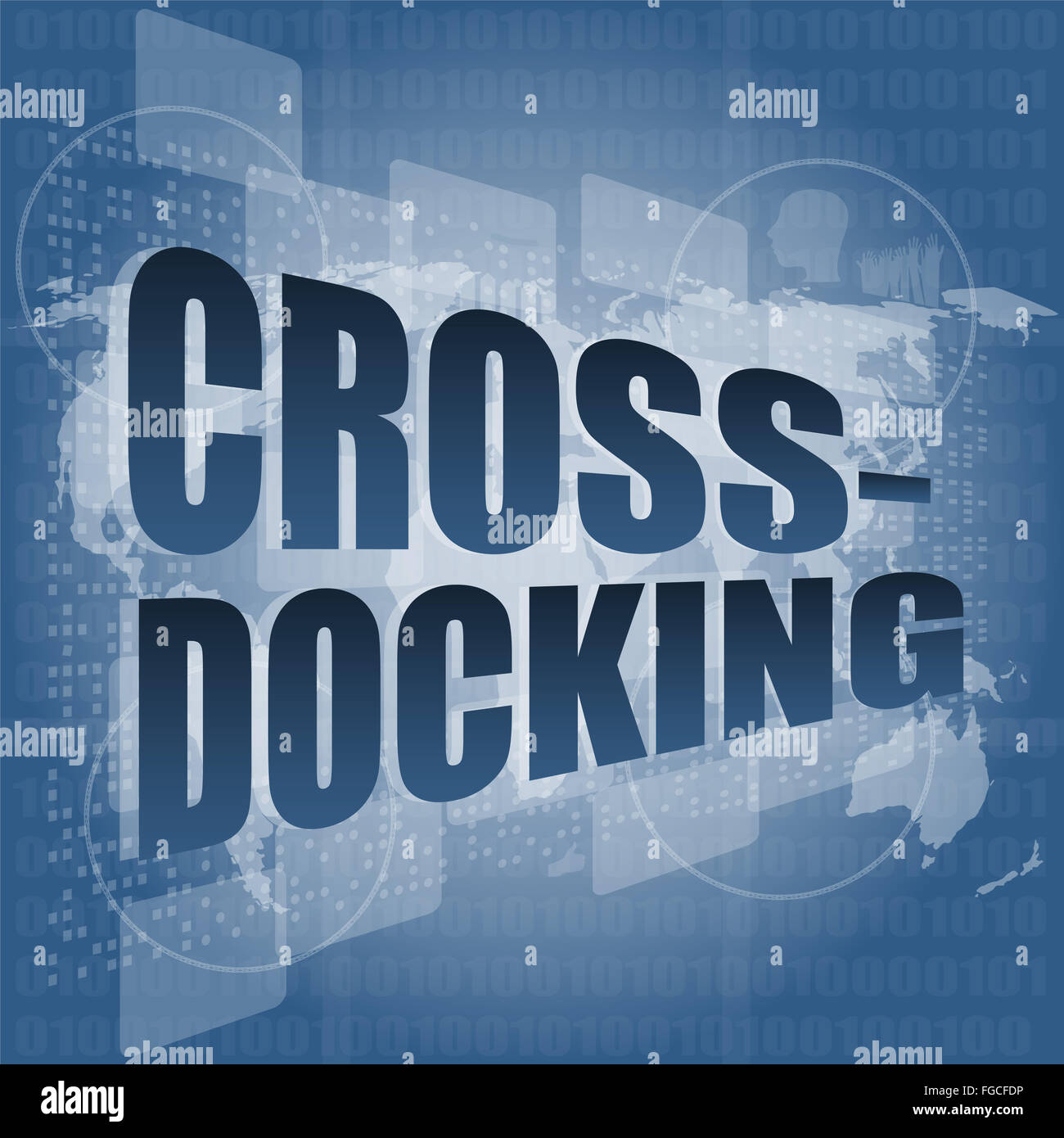 Cross docking mot sur digital touch screen Banque D'Images