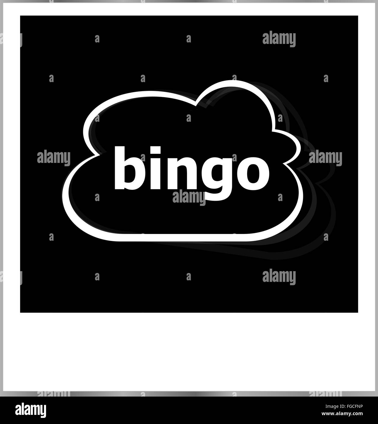 Mot bingo business concept, photo frame isolated on white Banque D'Images